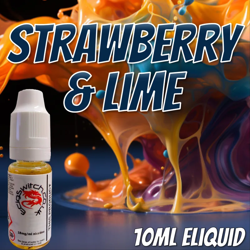Strawberry & Lime e-liquid bottle