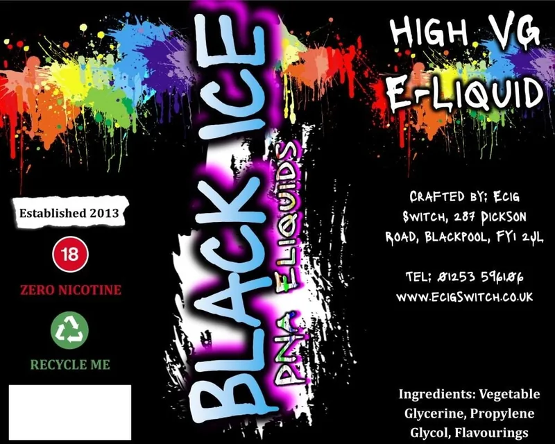 Black Ice e-liquid bottle