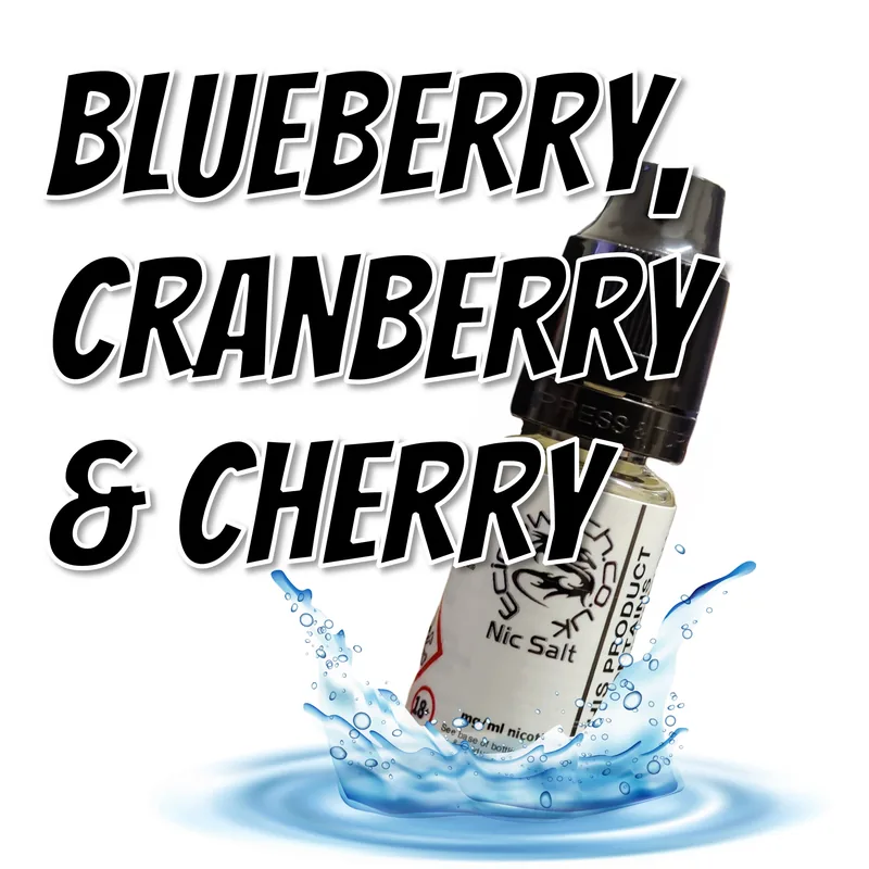 Blueberry, Cranberry & Cherry e-liquid bottle