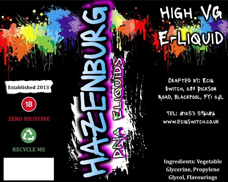 Hazenburg e-liquid bottle