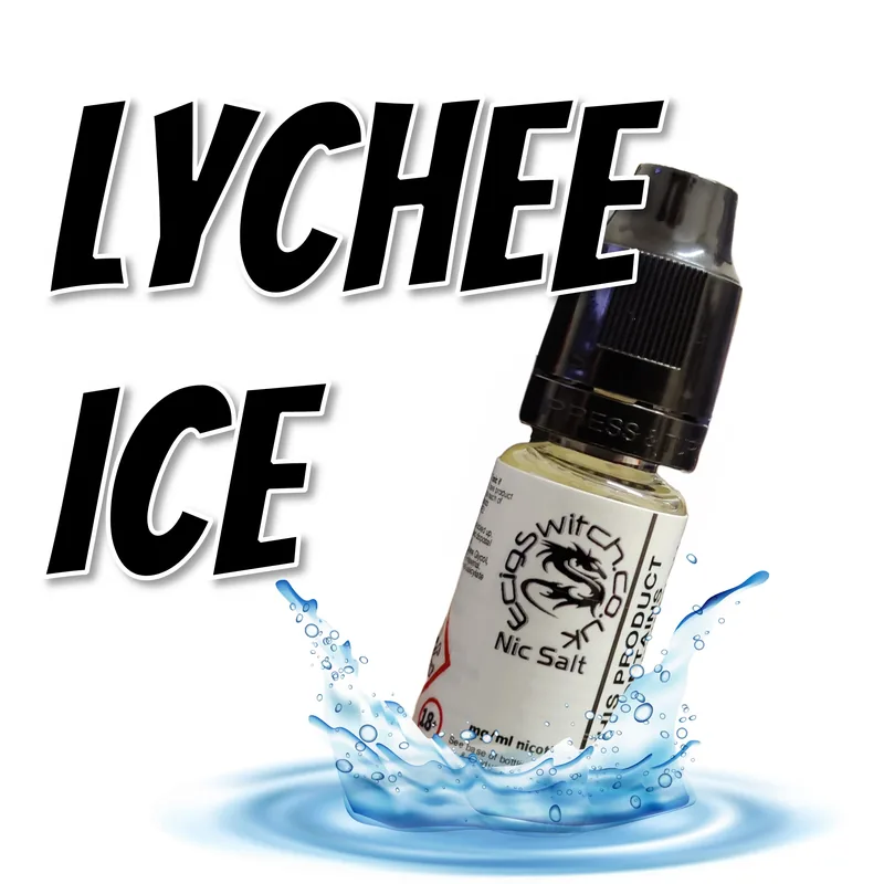 Lychee Ice e-liquid bottle