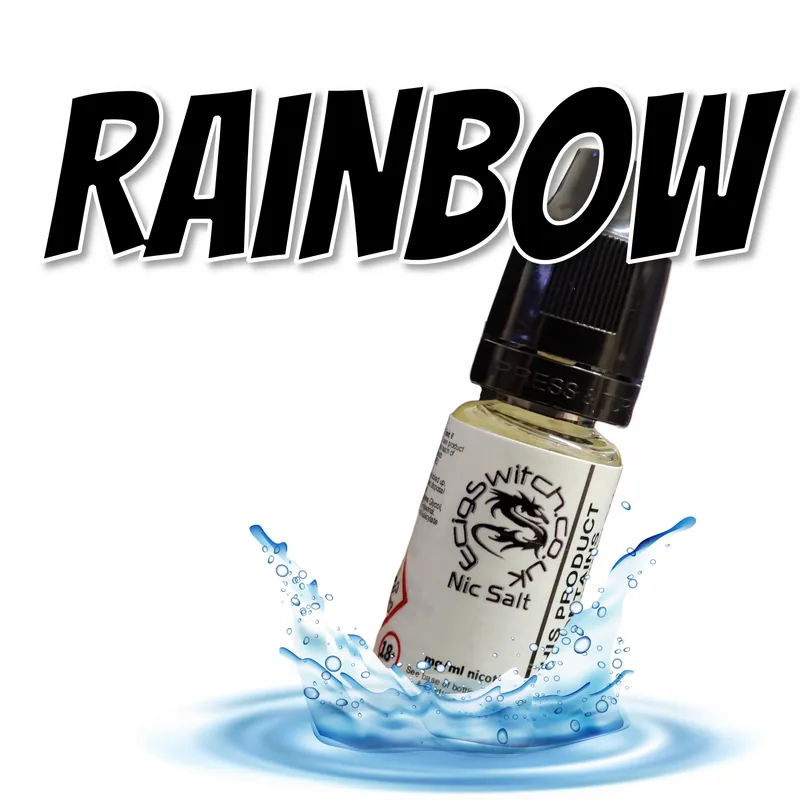 Rainbow e-liquid bottle