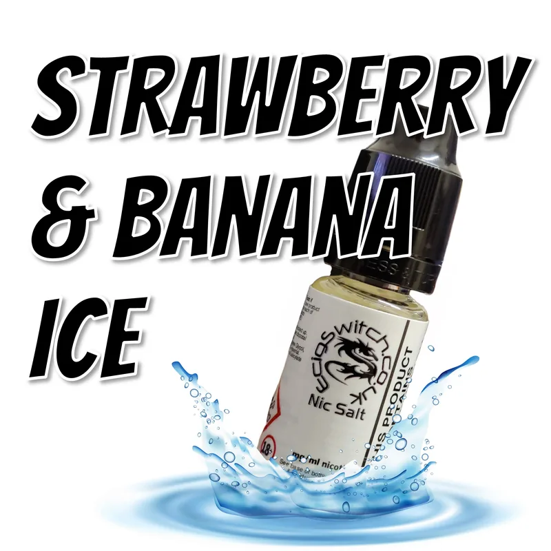 Strawberry & Banana Ice e-liquid bottle