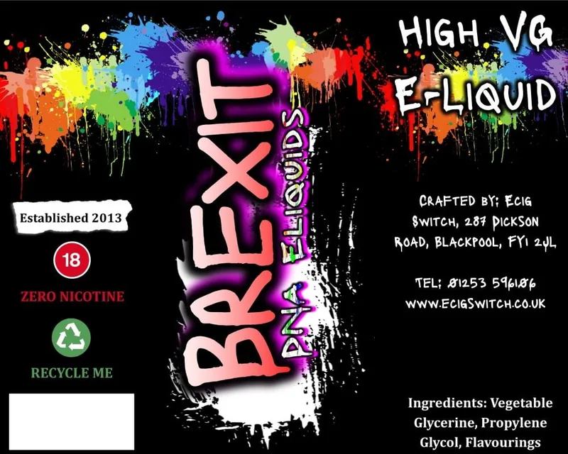 Brexit e-liquid bottle
