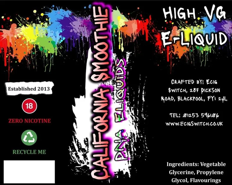 California Smoothie e-liquid bottle