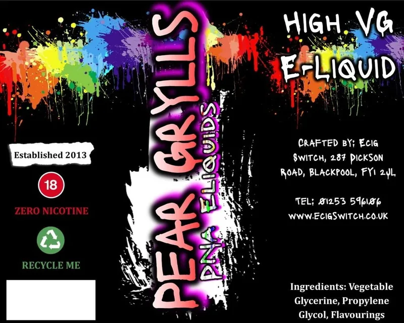 Pear Grylls e-liquid bottle