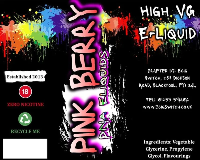 Pink Berry e-liquid bottle