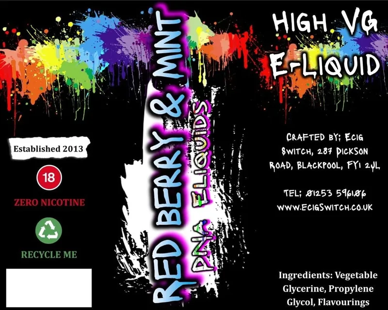 Red Berry & Mint e-liquid bottle